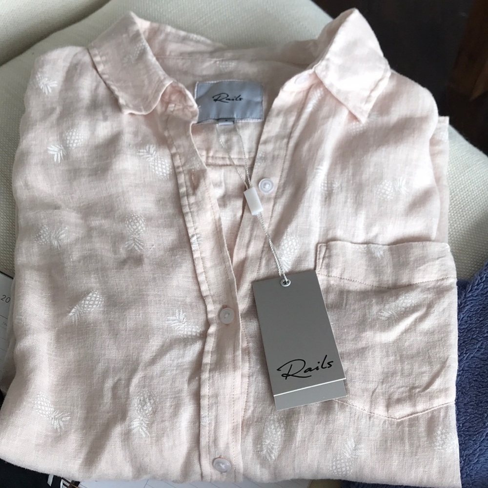 Rails Charlie’s pineapples linen-blend shirt